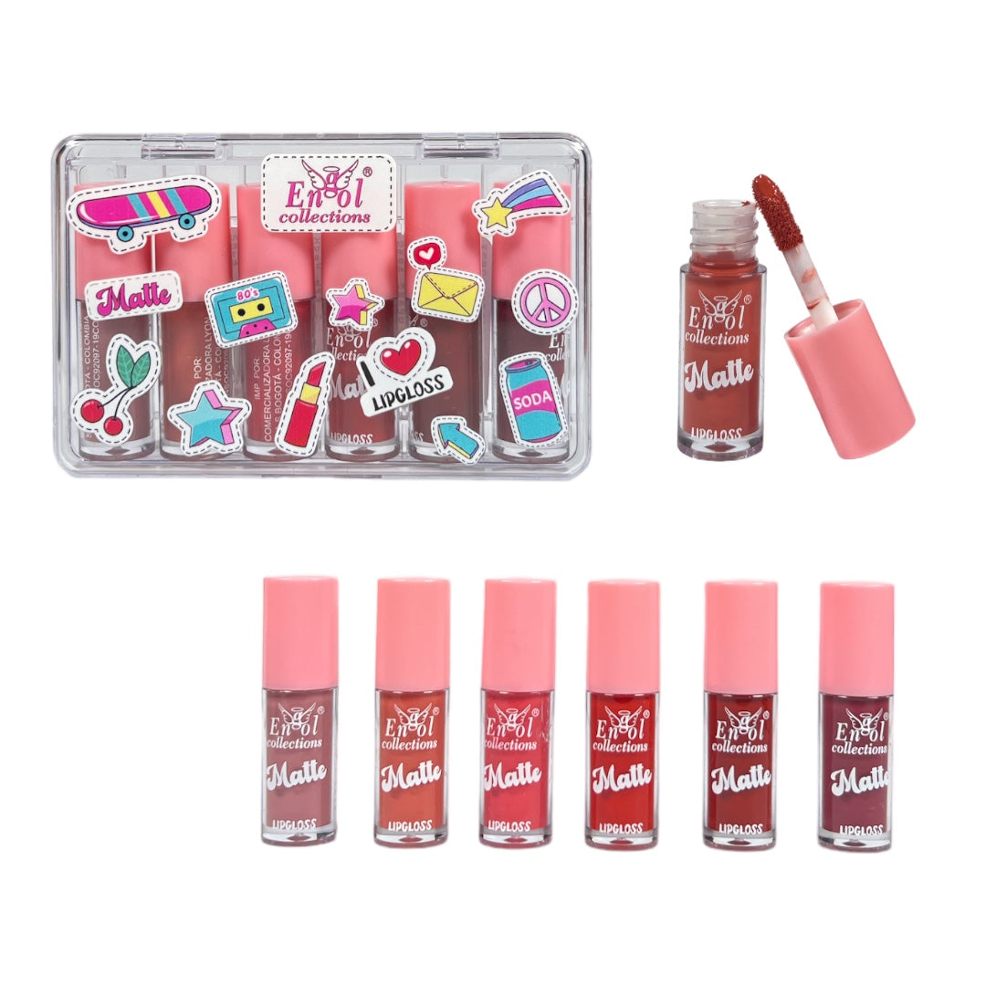 Kit x6 Mini Lip Gloss Matte Engol