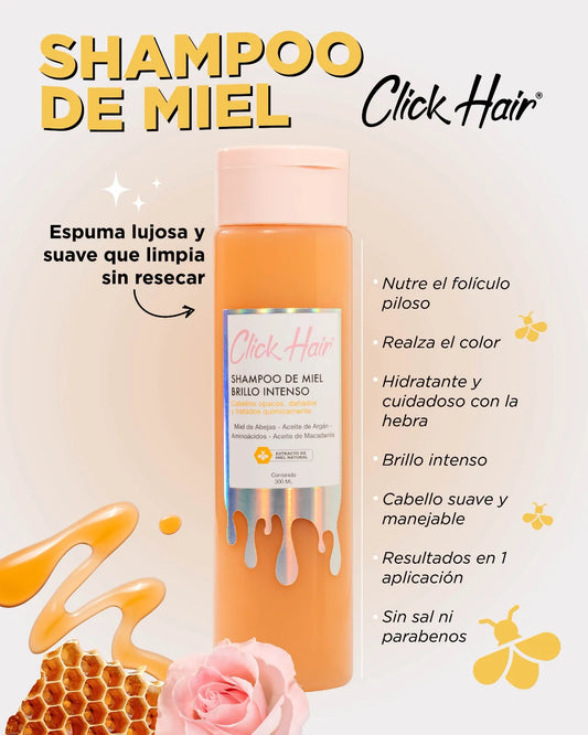 Shampoo Miel Brillo Intenso Click Hair