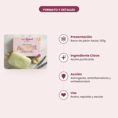 Jabon Facial de Azufre 100g Purpure