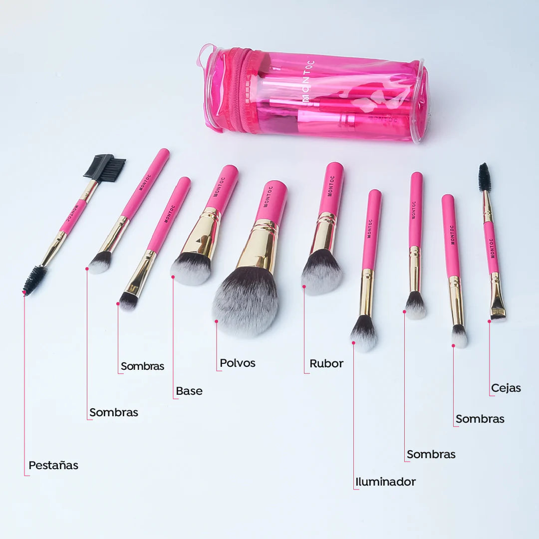 Kit Brochas Viajero Fucsia Ona Montoc