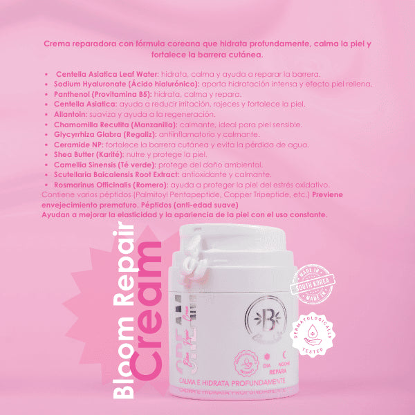 Crema Reparadora Centella Asiatica Bloomshell