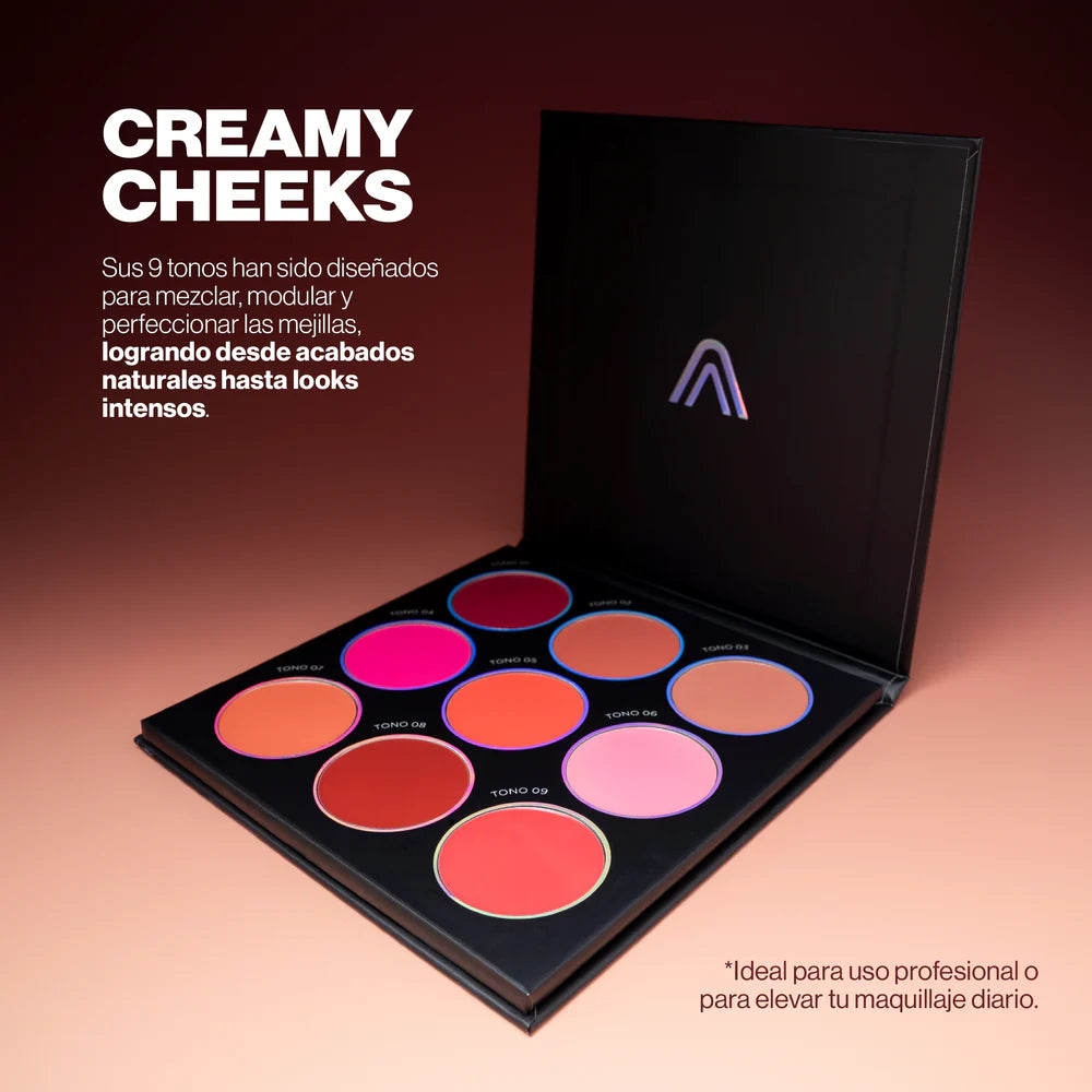 Paleta Rubores en Crema x9 Atenea