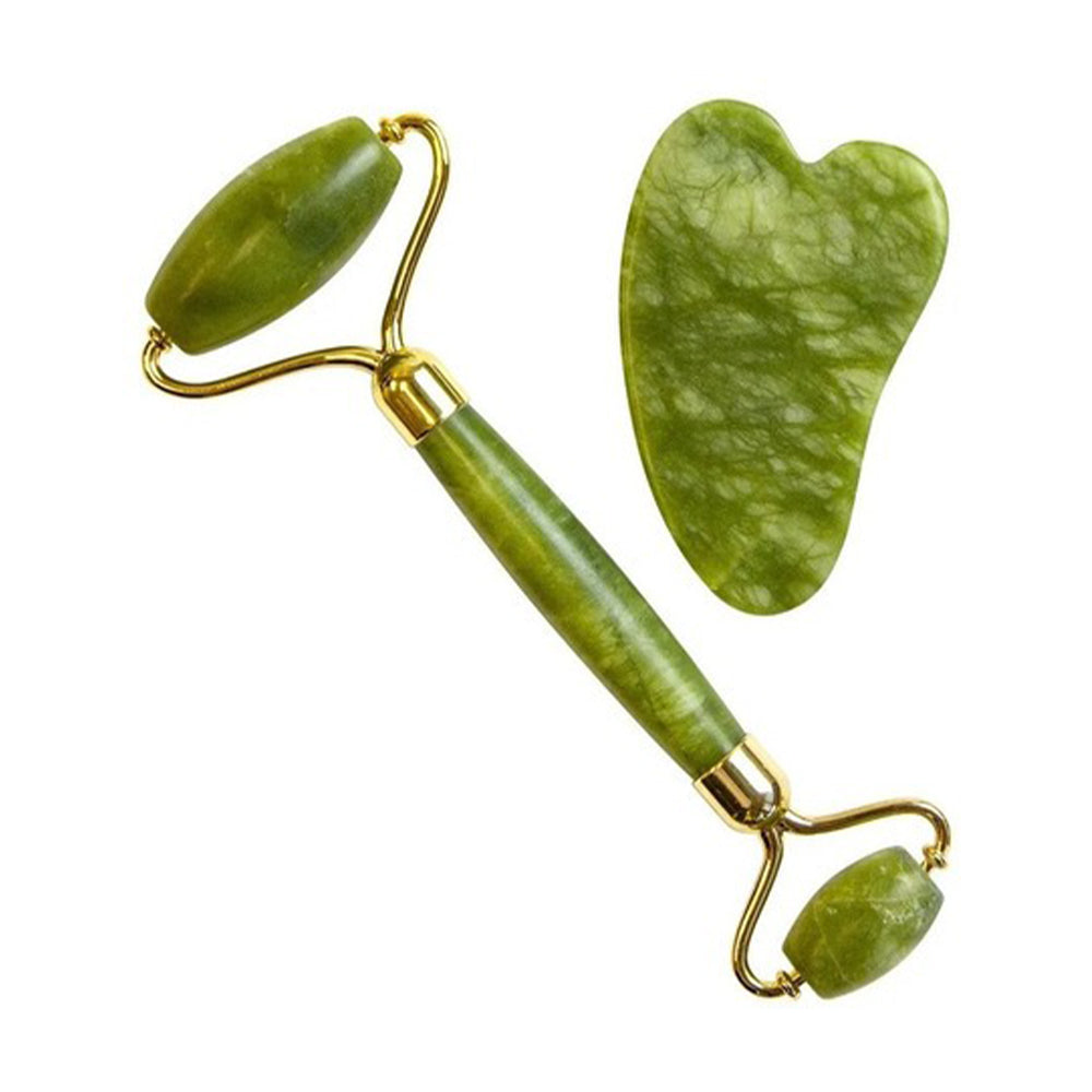 Rodillo Facial Jade + Piedra Gua Sha